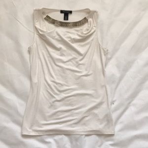 WHBM Sleeveless Cream Blouse